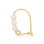 A Tres Pearl Earring on a white background. 